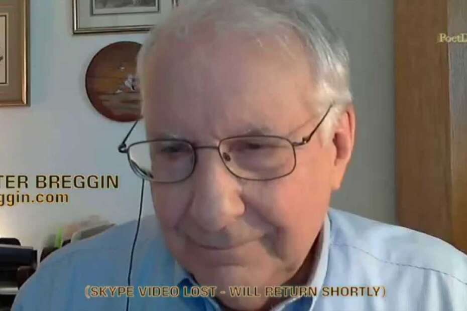 A screen shot from a video by Peter Breggin